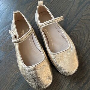 Zara Golden ballerinas Kids size 12